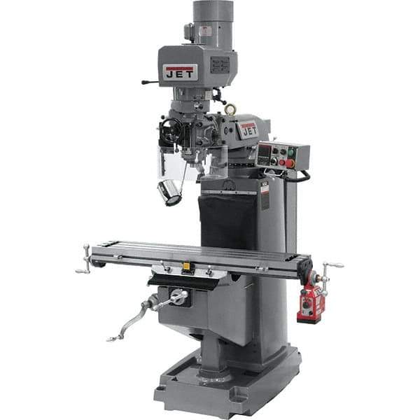 Jet - 9" Table Width x 49" Table Length, Electronic Variable Speed Control, 3 Phase Knee Milling Machine - 3 hp - USA Tool & Supply