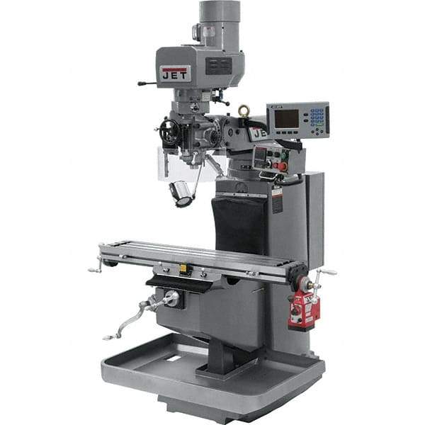 Jet - 9" Table Width x 49" Table Length, Electronic Variable Speed Control, 3 Phase Knee Milling Machine - 3 hp - USA Tool & Supply