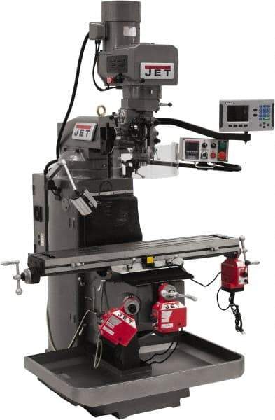 Jet - 9" Table Width x 49" Table Length, Electronic Variable Speed Control, 3 Phase Knee Milling Machine - 3 hp - USA Tool & Supply