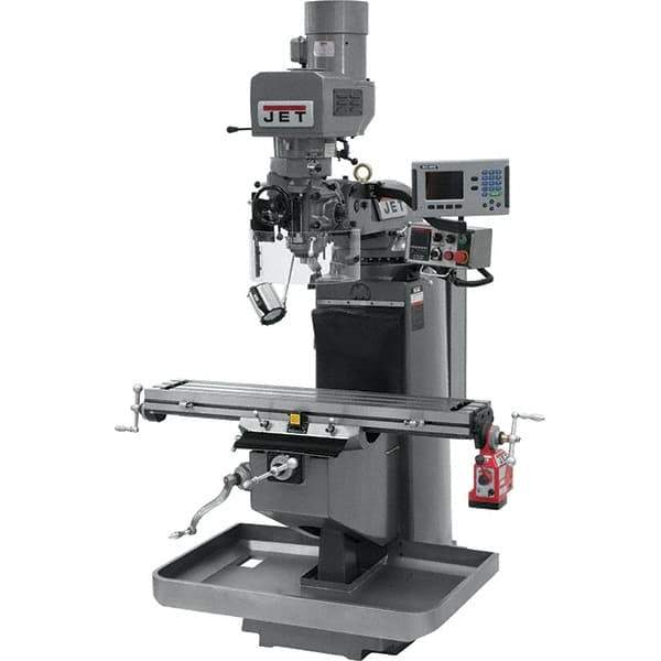 Jet - 9" Table Width x 49" Table Length, Electronic Variable Speed Control, 3 Phase Knee Milling Machine - 3 hp - USA Tool & Supply