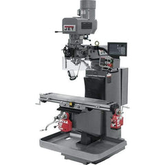 Jet - 9" Table Width x 49" Table Length, Electronic Variable Speed Control, 3 Phase Knee Milling Machine - 3 hp - USA Tool & Supply