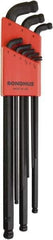 Bondhus - 9 Piece L-Key Ball End Hex Key Set - Hex Range 1.5 to 10mm, Protanium High Torque Steel - USA Tool & Supply