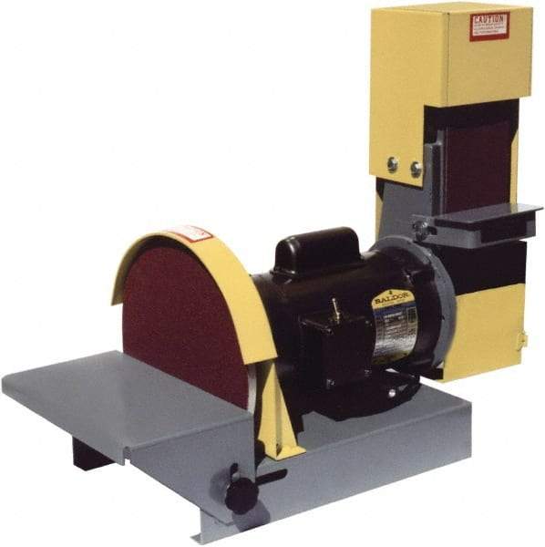 Kalamazoo - 36" Long x 4" Wide Belt, 10" Diam, Combination Sanding Machine - 1/2 hp, Single Phase - USA Tool & Supply