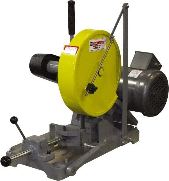 Kalamazoo - 10" Blade Diam, 5/8" Arbor Hole, Straight Chop & Cutoff Saw - 3,450 RPM, 3 hp, 220/440 Volts, 1 or 3 Phase - USA Tool & Supply