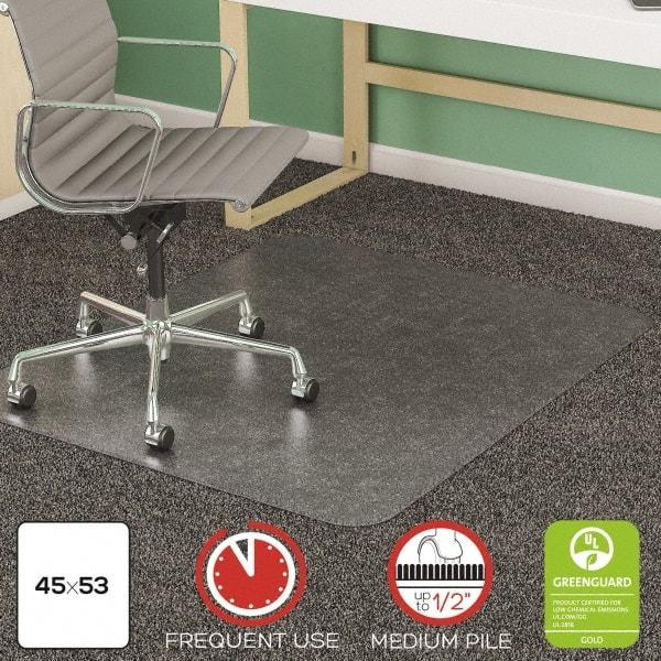 Deflect-o - 53" Long x 45" Wide, Chair Mat - Rectangular, Beveled Edge Style - USA Tool & Supply