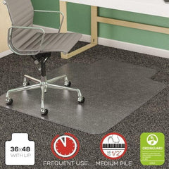 Deflect-o - 48" Long x 36" Wide, Chair Mat - Rectangular, Beveled Edge Style - USA Tool & Supply