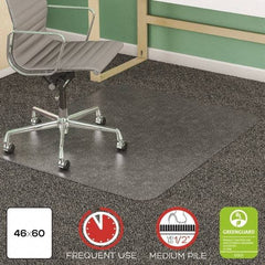 Deflect-o - 60" Long x 46" Wide, Chair Mat - Rectangular, Beveled Edge Style - USA Tool & Supply