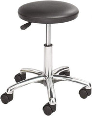 Safco - 19 Inch Wide x 19-1/4 Inch Deep x 21 Inch High, Swivel Base, Lab Stool - Vinyl Seat, Black - USA Tool & Supply