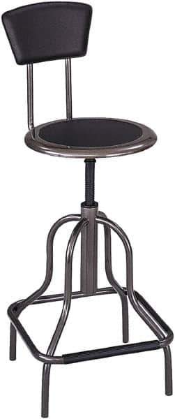 Safco - 16-1/2 Inch Wide x 16-1/2 Inch Deep x 41 Inch High, Fixed Base, Task Chair - Recycled Leather Seat, Pewter - USA Tool & Supply