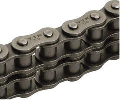 Tritan - 1/2" Pitch, ANSI 40-2, Double Strand Roller Chain - Chain No. 40-2, 6,340 Lb. Capacity, 10 Ft. Long, 5/16" Roller Diam, 0.309" Roller Width - USA Tool & Supply