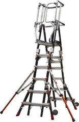 Little Giant Ladder - 6 Steps, 10' 7"' High, Type IAA Rating, Fiberglass Step Ladder - 375 Lb Load Capacity, 42" Base Width - USA Tool & Supply