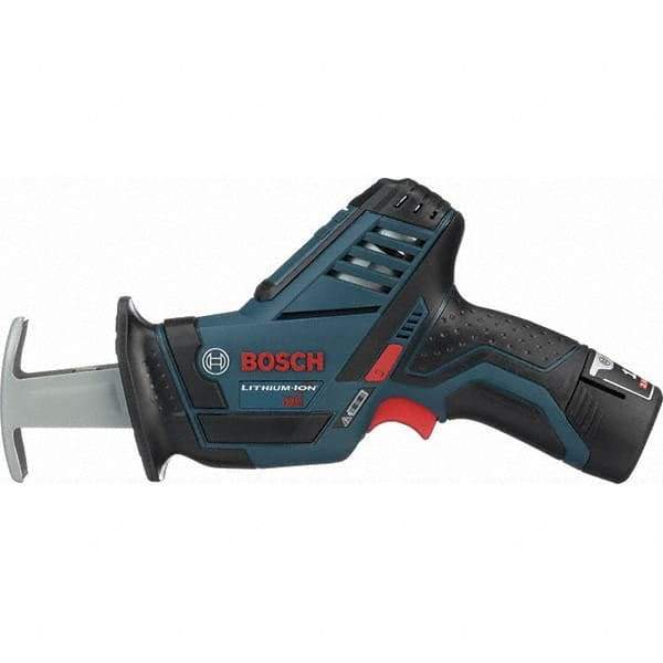 Bosch - 12V, 0 to 3,000 SPM, Cordless Reciprocating Saw - 0.5699" Stoke Length, Lithium-Ion Batteries Included - USA Tool & Supply