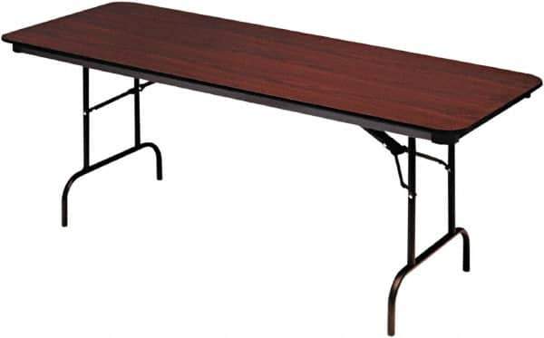 ICEBERG - 30" Long x 96" Wide x 29" High, Folding Table - Mahogany - USA Tool & Supply