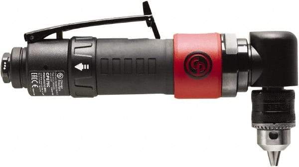 Chicago Pneumatic - 3/8" Reversible Keyed Chuck - Right Angle Handle, 2,000 RPM, 0.3 hp, 90 psi - USA Tool & Supply