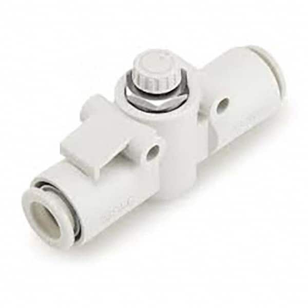 SMC PNEUMATICS - Speed & Flow Control Valves Valve Type: Flow Control Offset Inline Male Thread Size: 1/4 - USA Tool & Supply
