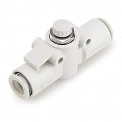 SMC PNEUMATICS - Speed & Flow Control Valves Valve Type: Flow Control Offset Inline Male Thread Size: 1/4 - USA Tool & Supply