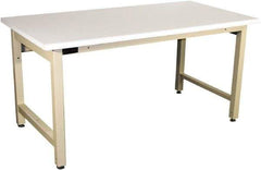 Proline - 72 Wide x 30" Deep x 36" High, Static Dissipative Workbench - Adjustable Height Legs, Beige - USA Tool & Supply