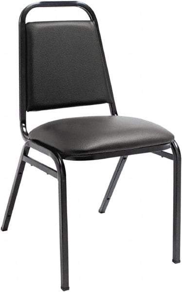 ALERA - Vinyl Black Stacking Chair - Black Frame, 15" Wide x 20-1/2" Deep x 32" High - USA Tool & Supply