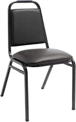 ALERA - Vinyl Black Stacking Chair - Black Frame, 15" Wide x 20-1/2" Deep x 32" High - USA Tool & Supply