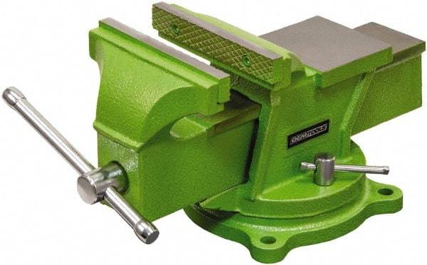 OEM Tools - 6" Jaw Width, 6" Opening Capacity, 2-19/32" Throat Depth, Cast Iron Swivel Bench Vise - Bolt Down Base Attachment - USA Tool & Supply