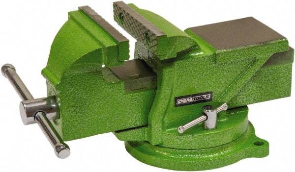 OEM Tools - 4" Jaw Width, 4" Opening Capacity, 1-57/64" Throat Depth, Cast Iron Swivel Bench Vise - Bolt Down Base Attachment - USA Tool & Supply