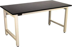 Proline - 72 Wide x 30" Deep x 36" High, Epoxy Resin Workbench - Adjustable Height Legs, Beige - USA Tool & Supply
