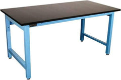 Proline - 72 Wide x 30" Deep x 36" High, Epoxy Resin Workbench - Adjustable Height Legs, Blue - USA Tool & Supply
