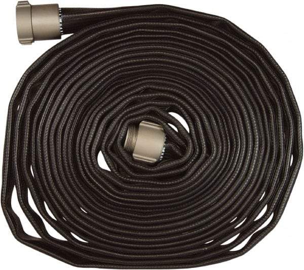 Dixon Valve & Coupling - 1-1/2" ID, 200 Working psi, Black Nitrile Fire Hose - Male x Female NPSH Ends, 50' Long, 600 Burst psi - USA Tool & Supply