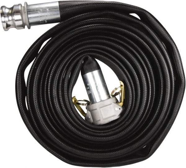 Dixon Valve & Coupling - 1-1/2" ID, 225 Working psi, White Polyester/Rubber Fire Hose, Single Jacket - Male x Female NST (NH) Ends, 50' Long, 675 Burst psi - USA Tool & Supply