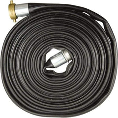 Dixon Valve & Coupling - 1-1/2" ID, 200 Working psi, Black Nitrile Fire Hose - Male x Female NST (NH) Ends, 100' Long, 600 Burst psi - USA Tool & Supply