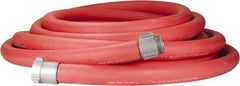 Dixon Valve & Coupling - 1" ID, 800 Working psi, Red EPDM Fire Hose - Male x Female NST (NH) Ends, 100' Long, 2,400 Burst psi - USA Tool & Supply