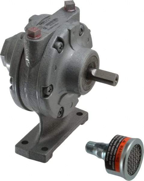 Gast - 3/4 hp Clockwise Foot Air Actuated Motor - 3,000 Max RPM, 1.13" Shaft Length, 4.94" OAL, 1/2" Shaft Diam - USA Tool & Supply
