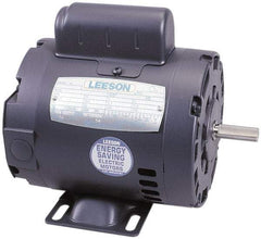 Leeson - 1/4 Max hp, 1,725 Max RPM, Electric AC DC Motor - 115, 208, 230 V Input, Single Phase, 48 Frame - USA Tool & Supply