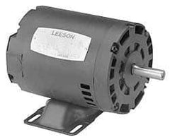 Leeson - 1 Max hp, 3,450 Max RPM, Electric AC DC Motor - 115, 208, 230 V Input, Single Phase, 56 Frame - USA Tool & Supply