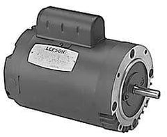 Leeson - 1 Max hp, 3,450 Max RPM, Electric AC DC Motor - 115, 208, 230 V Input, Single Phase, 56C Frame - USA Tool & Supply