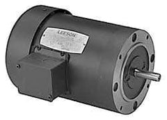 Leeson - 1/2 Max hp, 3,450 Max RPM, Electric AC DC Motor - 208-230/460 V Input, Three Phase, 56C Frame - USA Tool & Supply