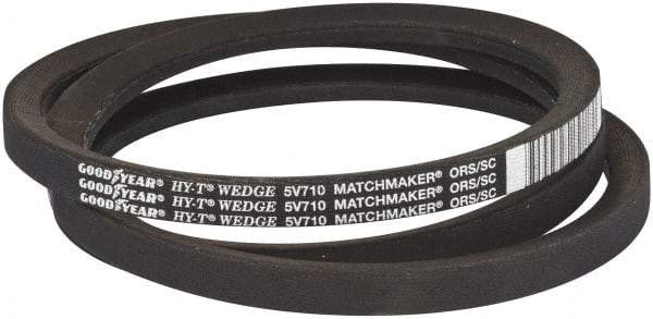 Continental ContiTech - Section 5V, 71" Outside Length, V-Belt - Fiber Reinforced Wingprene Rubber, HY-T Wedge MatchmakerEnvelope, No. 5V710 - USA Tool & Supply