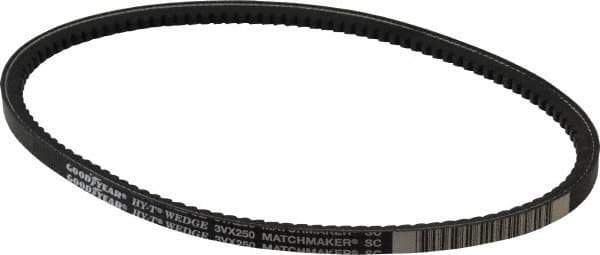 Continental ContiTech - Section 3VX, 25" Outside Length, V-Belt - Fiber Reinforced Wingprene Rubber, HY-T Wedge Matchmaker Cogged, No. 3VX250 - USA Tool & Supply