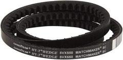 Continental ContiTech - Section 5VX, 55" Outside Length, V-Belt - Fiber Reinforced Wingprene Rubber, HY-T Wedge Matchmaker Cogged, No. 5VX550 - USA Tool & Supply