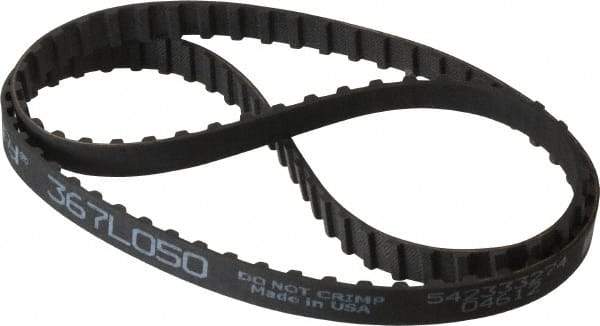 Continental ContiTech - Section L, 1/2" Wide, Timing Belt - Helanca Weave Stretch Nylon, L Series Belts Positive Drive, No. 367L - USA Tool & Supply