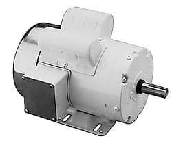 Leeson - 1/2 Max hp, 1,725 Max RPM, Electric AC DC Motor - 115, 208, 230 V Input, Single Phase, C56 Frame - USA Tool & Supply