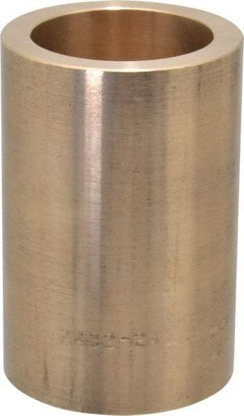 Made in USA - 1-1/2" Inside x 2" Outside Diam, Cast Bronze Sleeve Bearing - 3" OAL - USA Tool & Supply