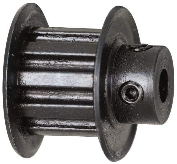 Power Drive - 10 Tooth, 3/16" Inside x 0.617" Outside Diam, Timing Belt Pulley - 1/4, 3/8" Belt Width, 0.637" Pitch Diam, Steel & Cast Iron - USA Tool & Supply