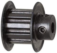Power Drive - 10 Tooth, 3/16" Inside x 0.617" Outside Diam, Timing Belt Pulley - 1/4, 3/8" Belt Width, 0.637" Pitch Diam, Steel & Cast Iron - USA Tool & Supply