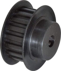 Power Drive - 18 Tooth, 1/4" Inside x 1-1/8" Outside Diam, Timing Belt Pulley - 1/4, 3/8" Belt Width, 1.146" Pitch Diam, Steel & Cast Iron - USA Tool & Supply