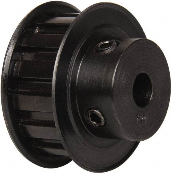 Power Drive - 14 Tooth, 3/8" Inside x 1.641" Outside Diam, Timing Belt Pulley - 1/2" Belt Width, 1.671" Pitch Diam, Steel & Cast Iron - USA Tool & Supply