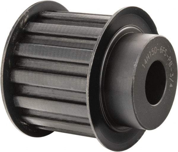 Power Drive - 14 Tooth, 3/4" Inside x 2.174" Outside Diam, Timing Belt Pulley - 1-1/2" Belt Width, 2.228" Pitch Diam, Steel & Cast Iron - USA Tool & Supply