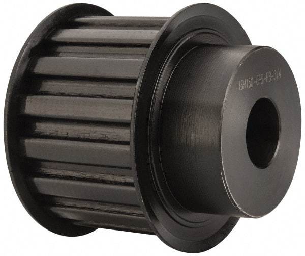 Power Drive - 16 Tooth, 3/4" Inside x 2.492" Outside Diam, Timing Belt Pulley - 1-1/2" Belt Width, 2.546" Pitch Diam, Steel & Cast Iron - USA Tool & Supply