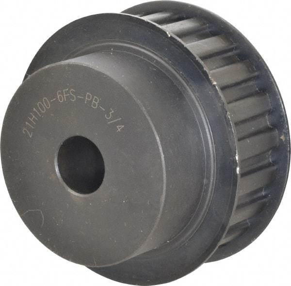 Power Drive - 21 Tooth, 3/4" Inside x 3.288" Outside Diam, Timing Belt Pulley - 3/4, 1" Belt Width, 3.342" Pitch Diam, Steel & Cast Iron - USA Tool & Supply