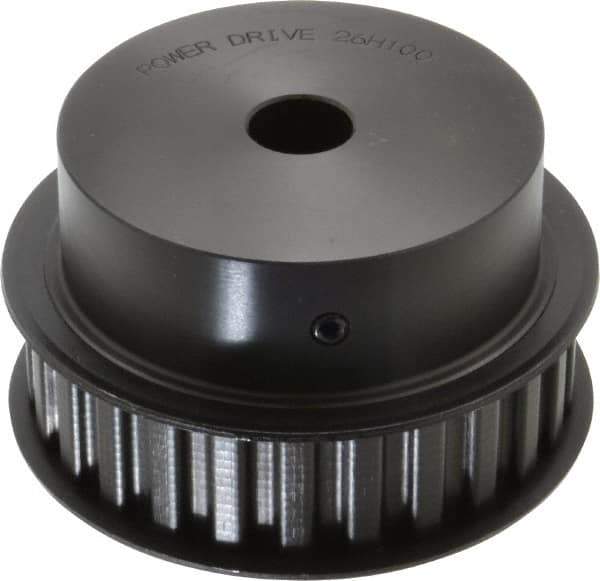 Power Drive - 26 Tooth, 3/4" Inside x 4.084" Outside Diam, Timing Belt Pulley - 3/4, 1" Belt Width, 4.138" Pitch Diam, Steel & Cast Iron - USA Tool & Supply